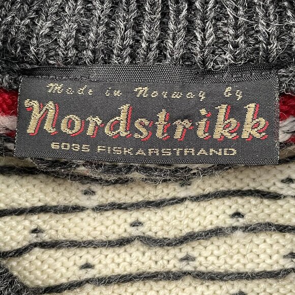 VTG Nordstrikk Cardigan Sweater Womens XL 100% Pure Wool Reindeer Norway - Picture 3 of 8